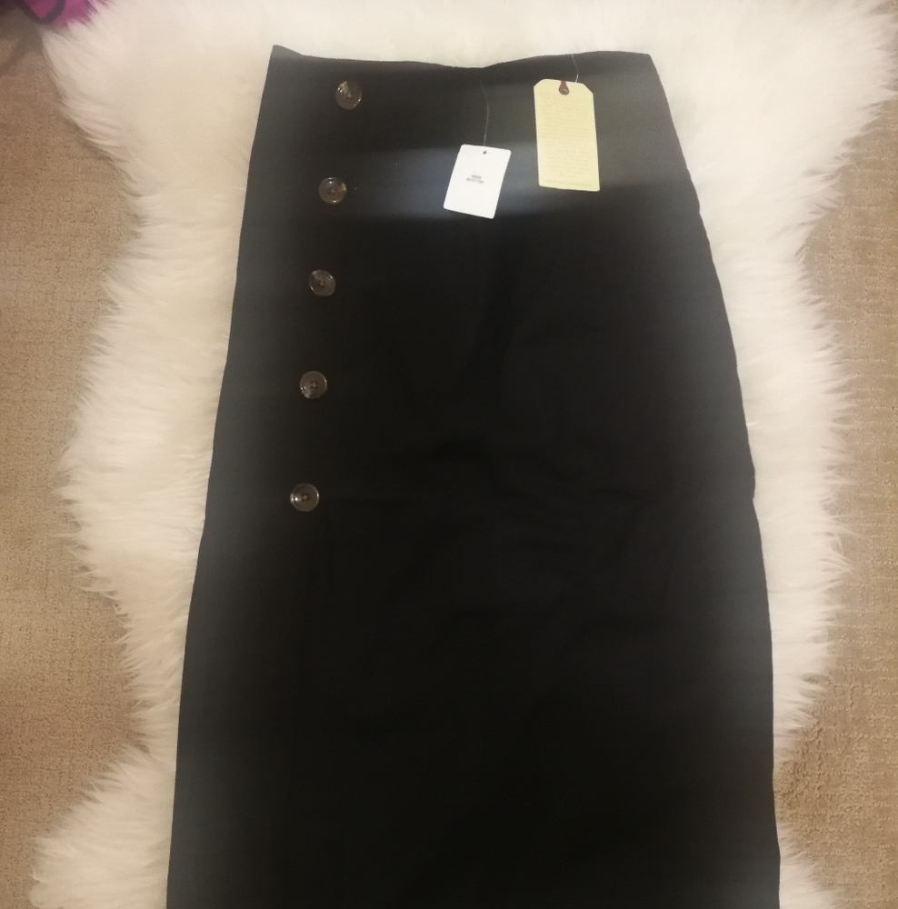 BOG collective button-down linen midi skirt